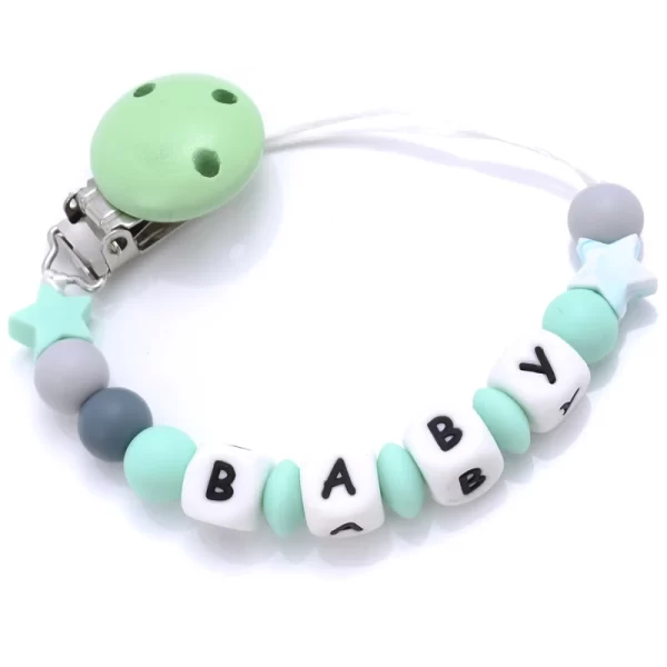 Handmade Pacifier Chain Silicone Beads Personalized Name - Image 9