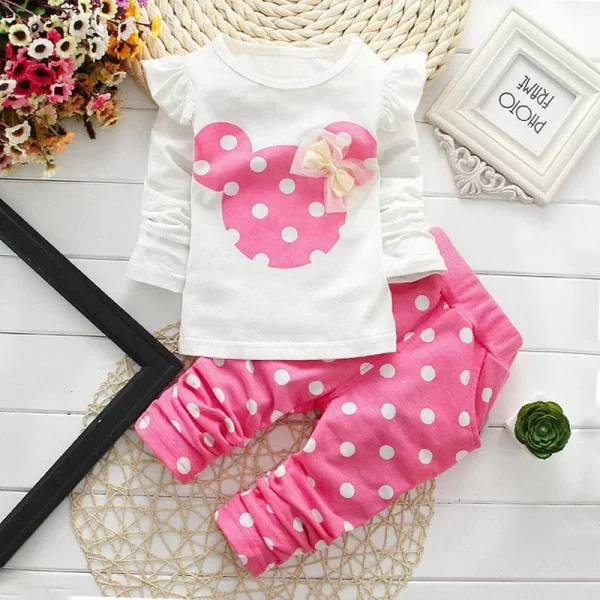 Baby Girl Mouse Ears Clothes Set - Image 3