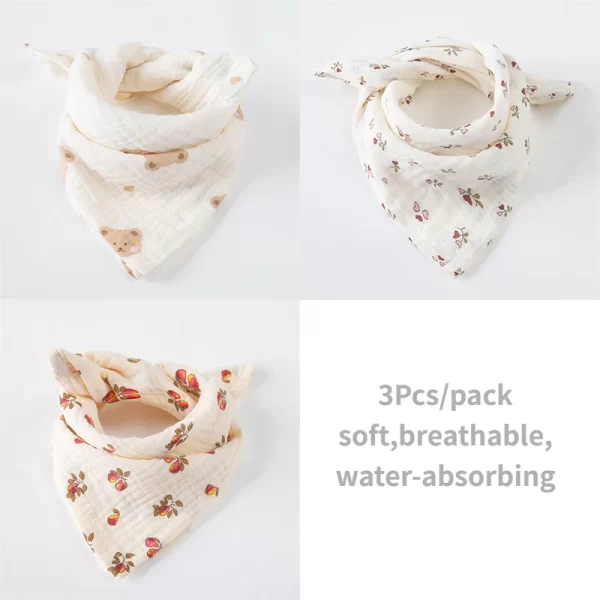 3Pcs Cotton Gauze  Bib/Towel - Image 20