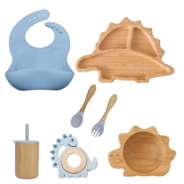 Bamboo Wooden Dinosaur Dinner Plate - Image 8