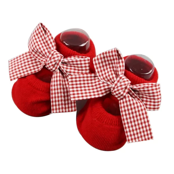 Cute Girl Princess Bow Socks Boat Red - Image 5
