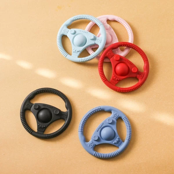 1pc Baby Car Steering Wheel Teether Infant Chewing Gum Silicone Teether Toys BPA Free Baby Accessory baby Teething Toys Gifts - Image 6