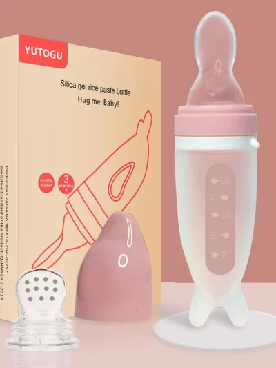 Baby Feeding Bottle Dolphin Silicone Rice Cereal Spoon