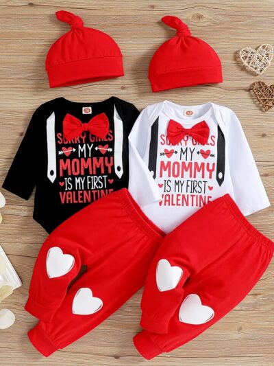 Heart Print Baby Suit Set