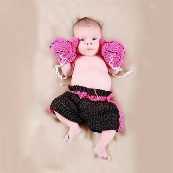 3pcs Baby Photography Set Wool Knitted Assorted - Image 14