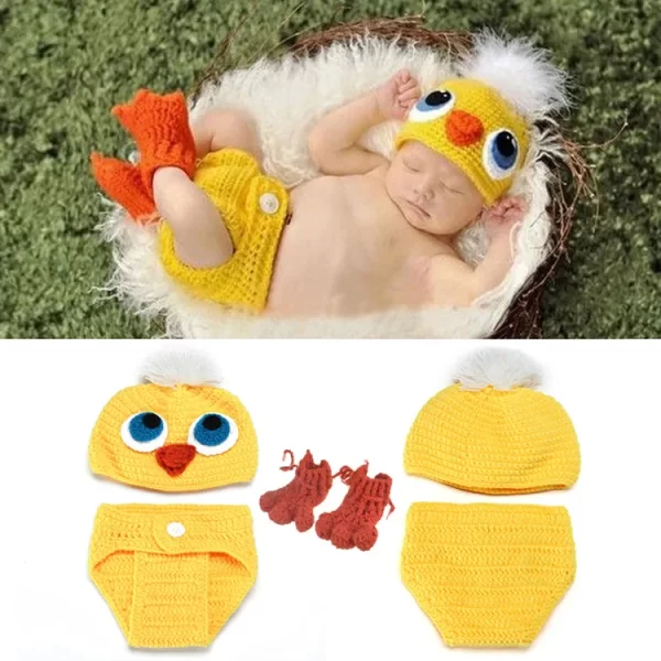 3pcs Baby Photography Set Wool Knitted Assorted - Image 15