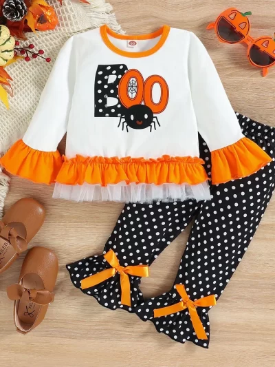 Halloween Clothes Girls Flare Sleeve/Bell Bottoms