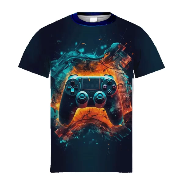 Children's Stylish Gamepad Pattern T-Shirt - Image 5