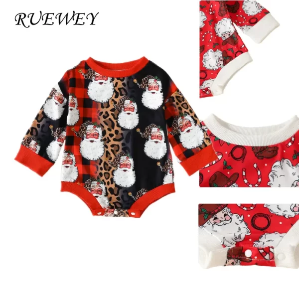 RUEWEY Christmas Newborn Santa Onesie