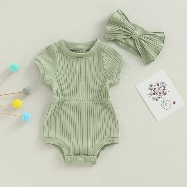 Newborn  Romper  w/Headband - Image 5
