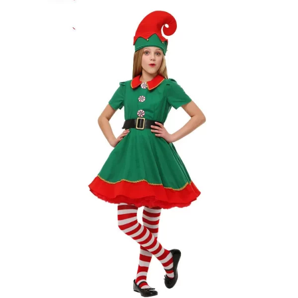 Green Elf Girl's Christmas Costume/Outfit - Image 7