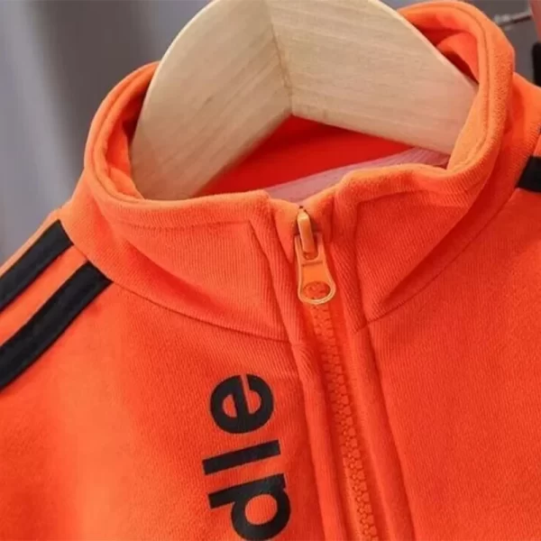 Boys Striped Zipper Jackets + Pants Sport Suit - Image 6
