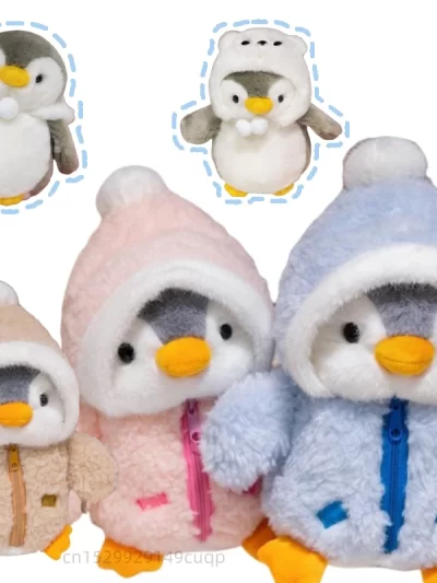 25cm Cute Fuzzy Penguin Plush Doll Cotton-Padded Hat