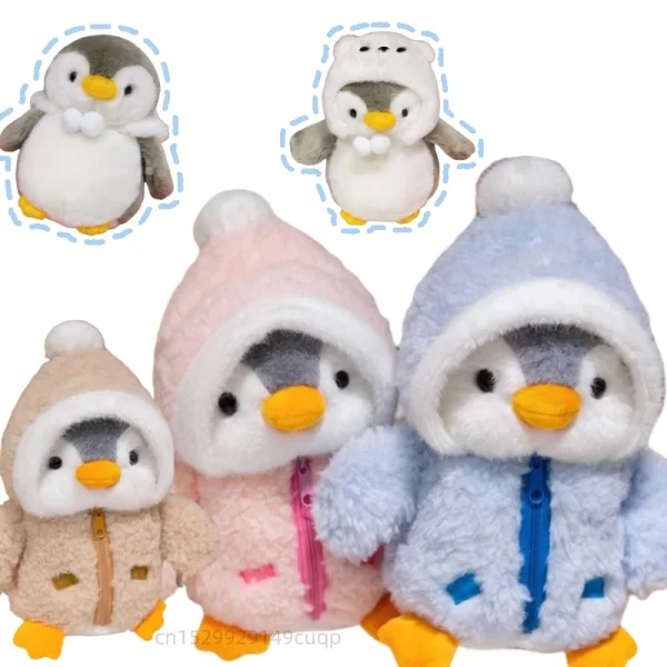 25cm Cute Fuzzy Penguin Plush Doll Cotton-Padded Hat