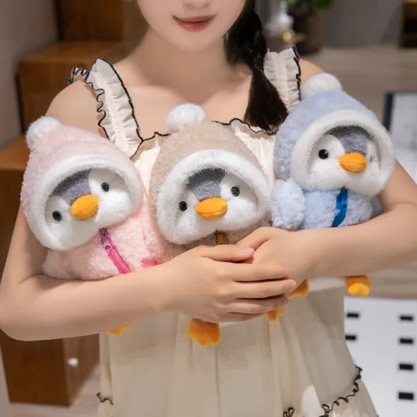 25cm Cute Fuzzy Penguin Plush Doll Cotton-Padded Hat - Image 4