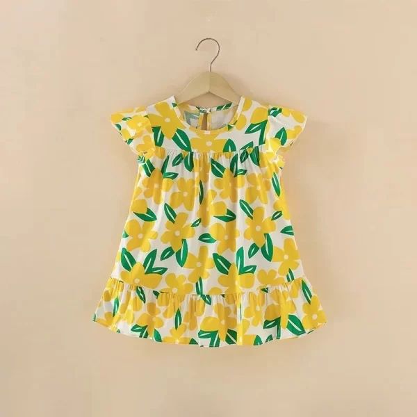 Girl's Flower Pattern Beach Dresses 100% Cotton - Image 12