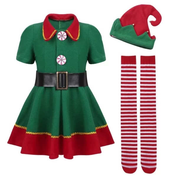 Green Elf Girl's Christmas Costume/Outfit - Image 2