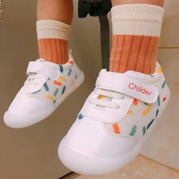 Cute Breathable Mesh Newborn Baby First Walkers Anti-slip - Image 3