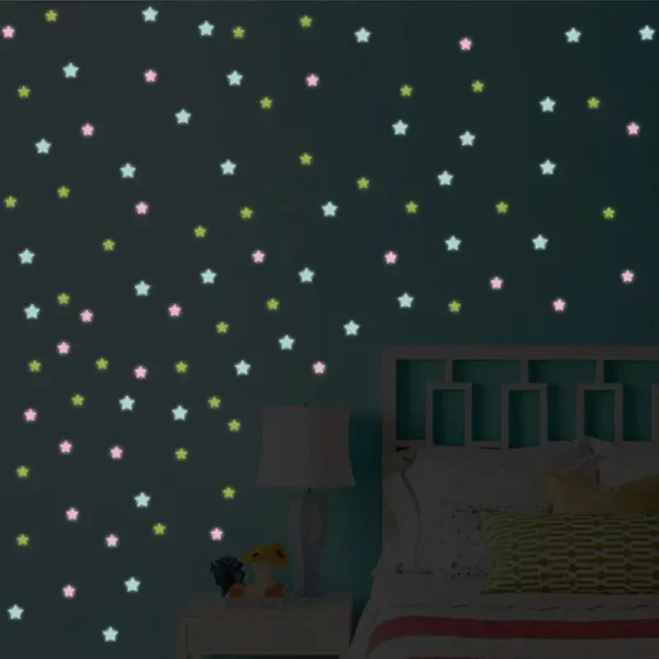 100pcs Luminous Wall Stickers Stars - Image 3