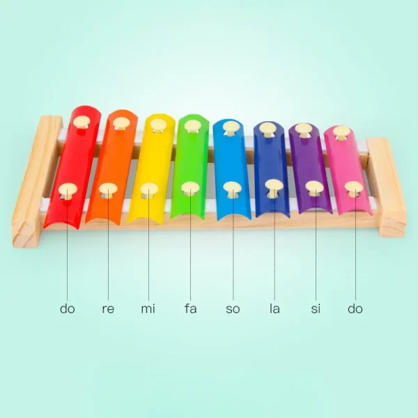 8 Tones Multicolor Xylophone Wood Musical Instrument - Image 5