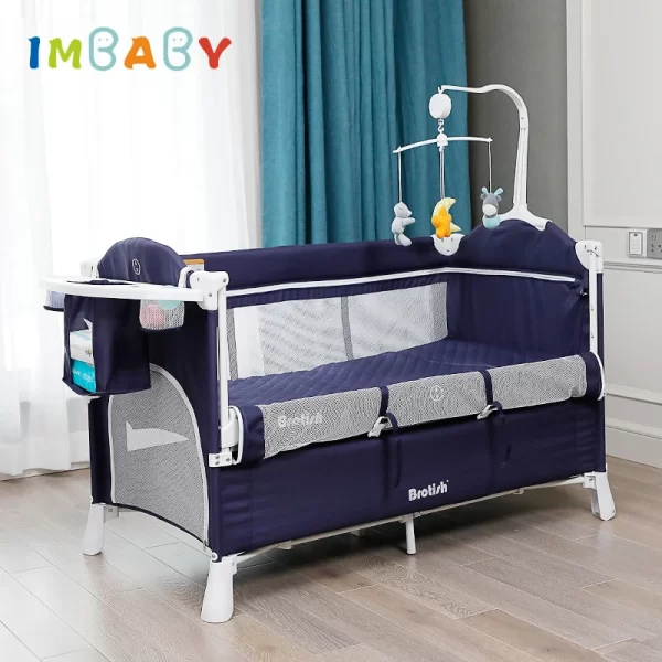 IMBABY Multifunctional Foldable Baby Cot With Diaper Table - Image 7