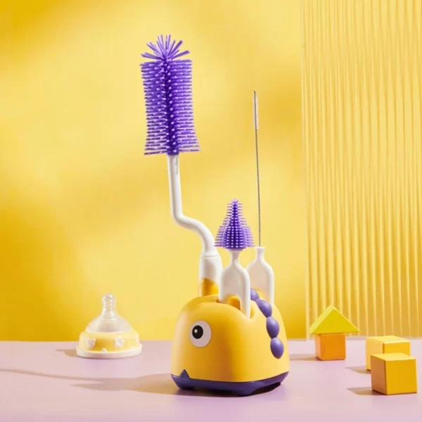 Silicone Brush Cleaner for Baby Bottle/Pacifier w/Holder - Image 9