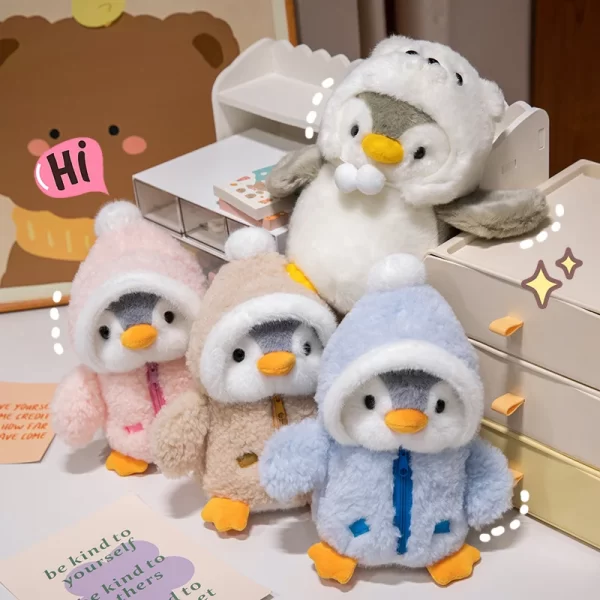 25cm Cute Fuzzy Penguin Plush Doll Cotton-Padded Hat - Image 6