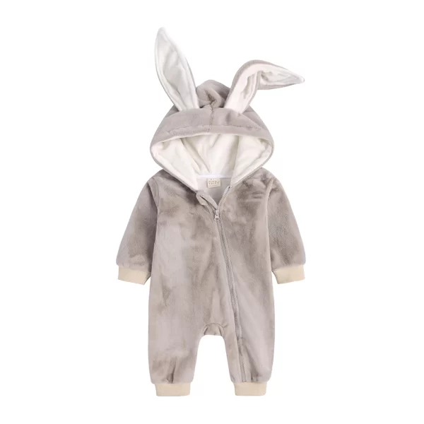 Adorable Infant Bunny Romper Winter Warm Fleece - Image 10