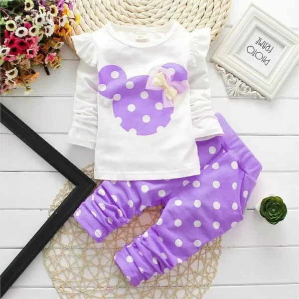 Baby Girl Mouse Ears Clothes Set - Image 4