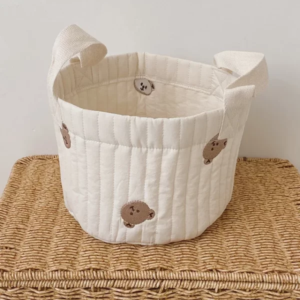 Cute Bear Embroidery Diaper/Storage Baskets - 2 sizes - Image 9