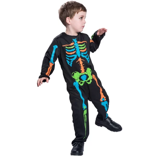 Halloween Colorful Skeleton Girl Dress/Skull Boy Costume - Image 3