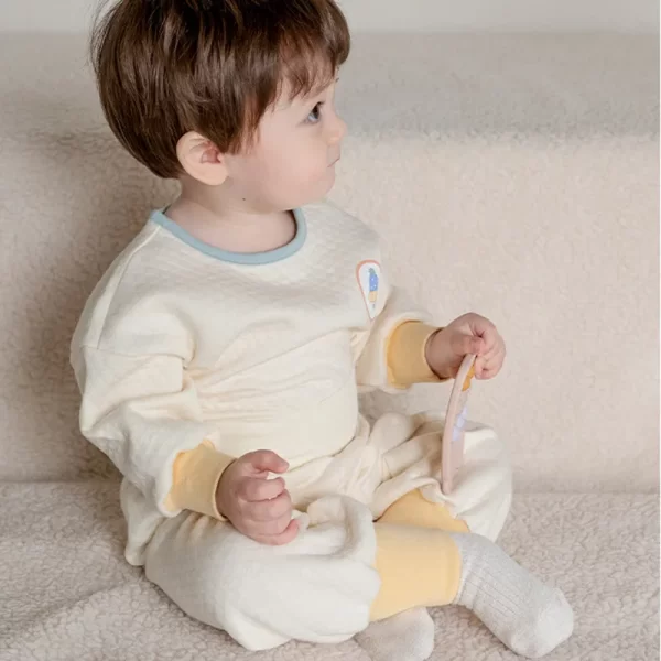 0-4 Y 2024 Winter New Toddler Thermal Underwear Pajamas 2Pcs - Image 4