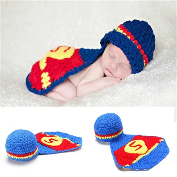 3pcs Baby Photography Set Wool Knitted Assorted - Image 8