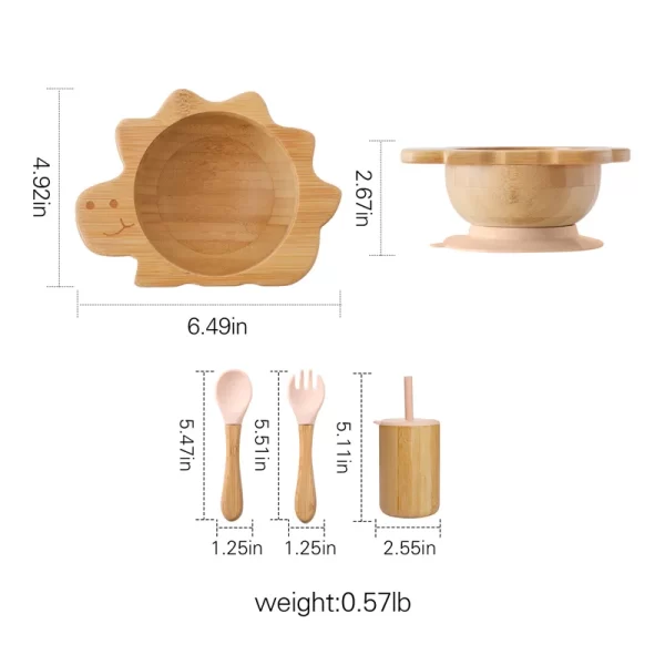 Bamboo Wooden Dinosaur Dinner Plate - Image 14