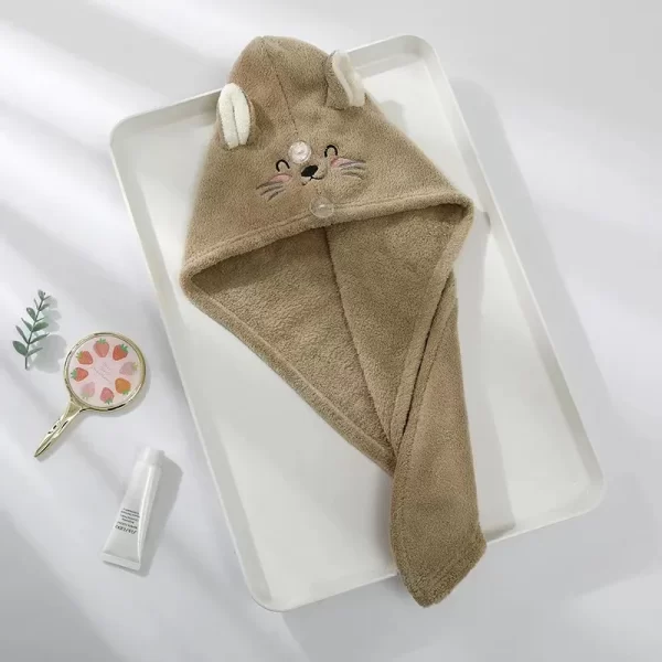Cute Cat Microfiber Hair Towel - Image 11