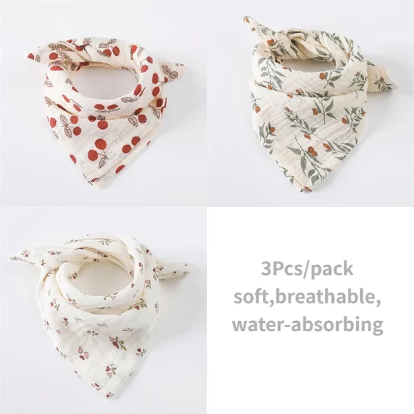 3Pcs Cotton Gauze  Bib/Towel - Image 17