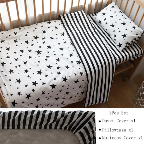 3Pcs Cotton Bedding Set For Newborns - Image 17