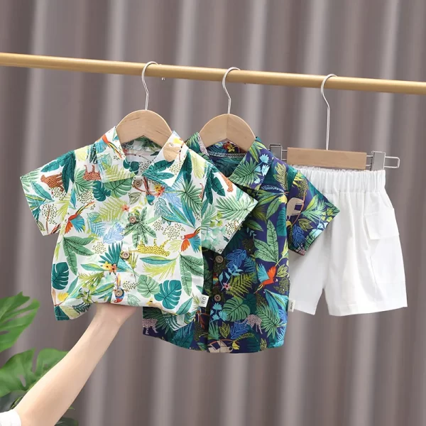 IENENS Boy's Tropical Shirt + Shorts Set