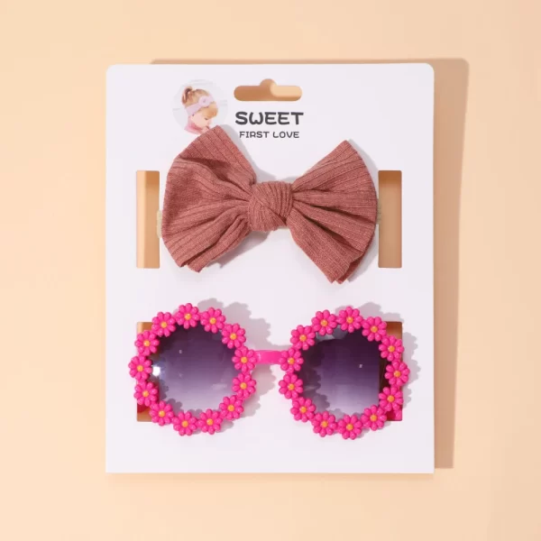 2Pcs Sunglasses Headband & Bow for Baby Girl - Image 8
