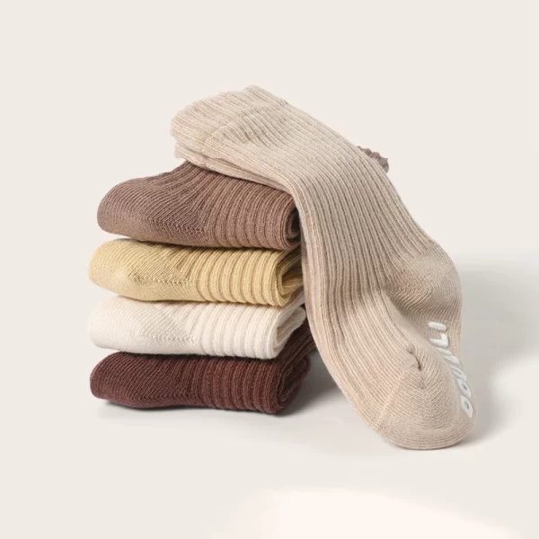 Children's Cotton Socks Knee High Ribbed - Image 3