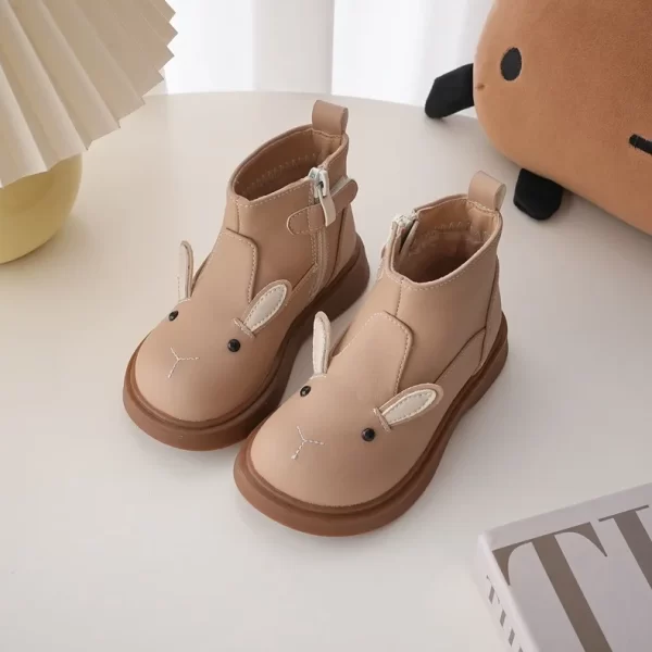 Cute Children's Leather Boots Fleece-lined - Image 4