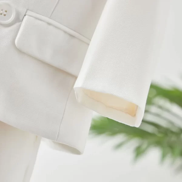 3pc White Formal Boy's Suit w/Suspenders - Image 4