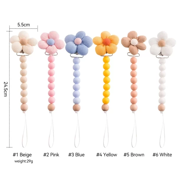 Baby Pacifier Flower Chain Beech Wood - Image 6
