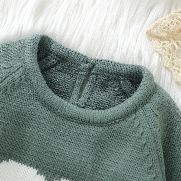 Cute Knit Cartoon Bear Newborn Onesie - Image 4