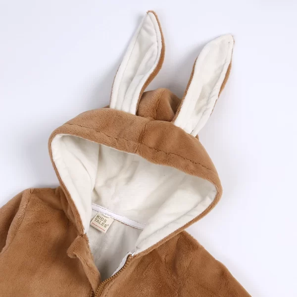 Adorable Infant Bunny Romper Winter Warm Fleece - Image 2