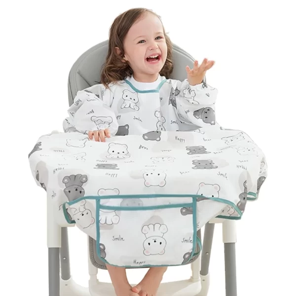 Baby Coverall Feeding Waterproof Smock with Table Cover - Image 10