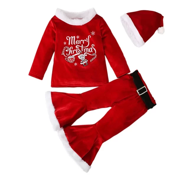 Winter Baby Girl's 3Pcs Christmas Outfit - Image 2