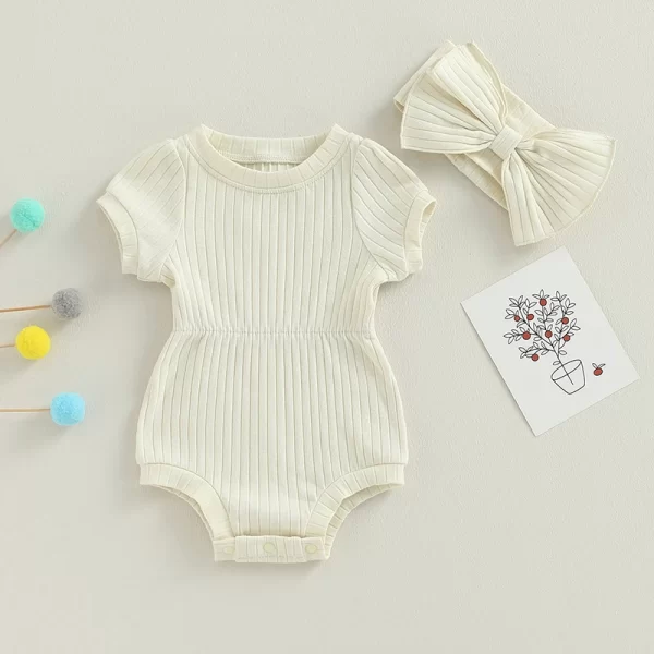 Newborn  Romper  w/Headband - Image 4