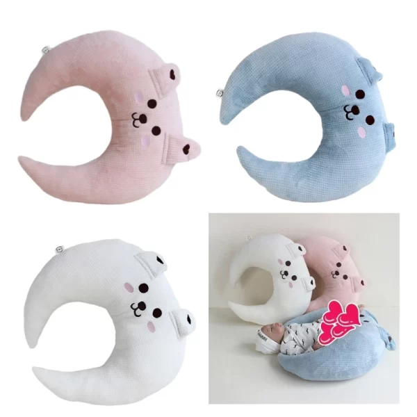 Moon Shape Sleeping Children's Headrest or Breastfeeding Pillow