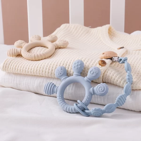Finger Teether Silicone Pacifier Chain - Image 3